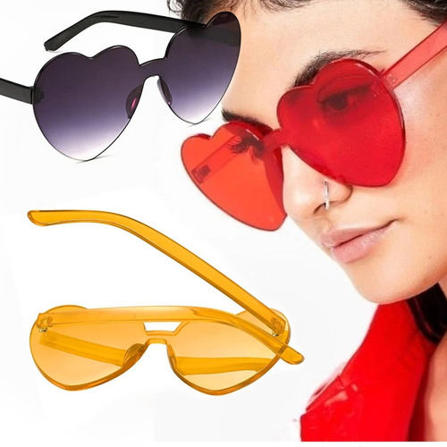 ¡setx3 Gafas Fashion Party De Corazón Sol Rimless Colores !!