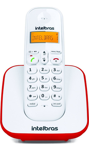 Telefone Sem Fio Digital TS 3110 Vermelho Intelbras 110v/220v