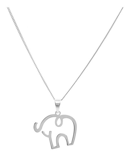 Collar De Mujer Dije Elefante De Plata .925