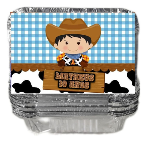 50 Marmitinhas Personalizadas Do Tema Cowboy