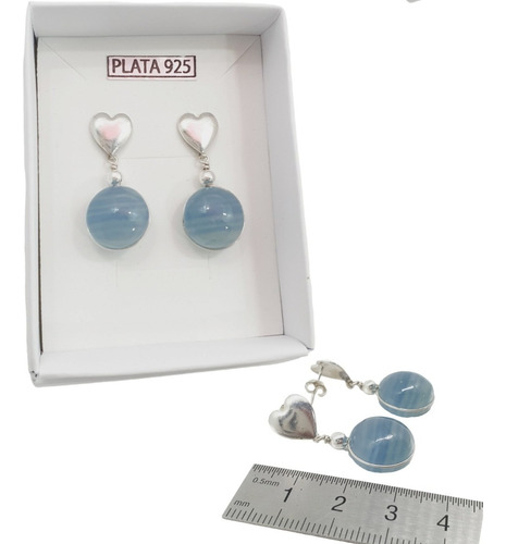 Elegantes Aros De Onix Cielo En Plata 925