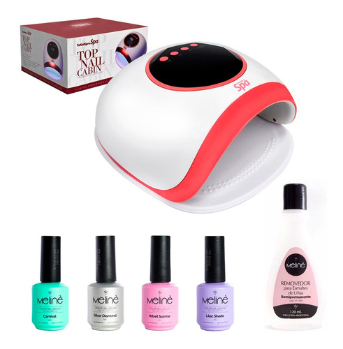 Teknikpro Top Nail Cabina 60w + 4 Meliné Esmalte Gel +extras