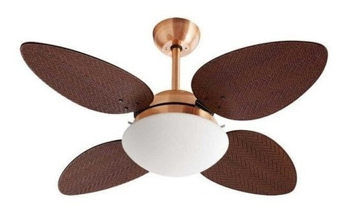 Ventilador De Teto Volare Cobre Petalo Palmae 4 Pás 127v