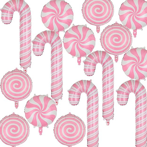 15 Globos De Caramelo Rosa Globos De Baston De Caramelo Rosa