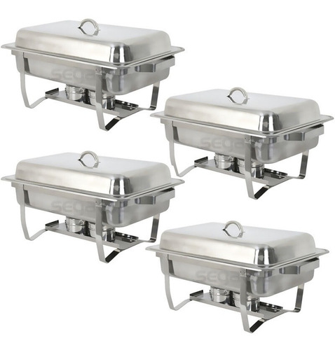 Chafers Bufeteras Acero Inoxidable Juego De 4 Piezas