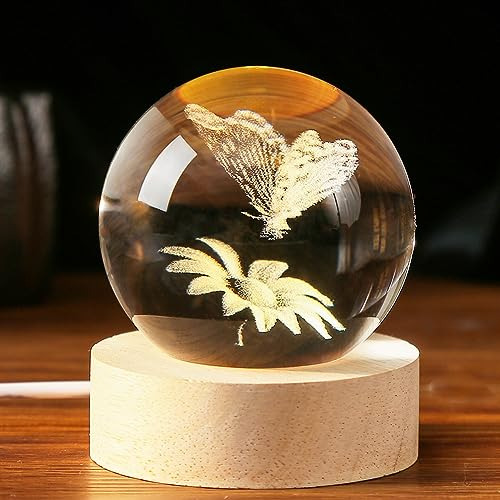 Ifolaina 3d Butterfly Crystal Ball 60mm Regalos Ideas H1nvs