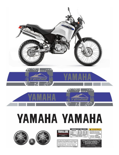 Kit Completo Adesivo Yamaha Tenere 250 2015 Branca Tnr014