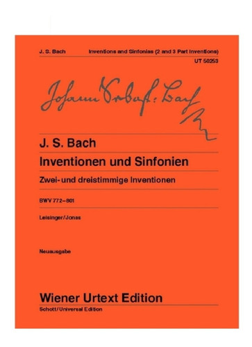 Invenciones Y Sinfonías Bwv 772-80, 2 Y 3 Partes / Invention