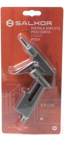 Pistola Soplete Pico Corto Rosca 1/4 Salkor Para Compresor