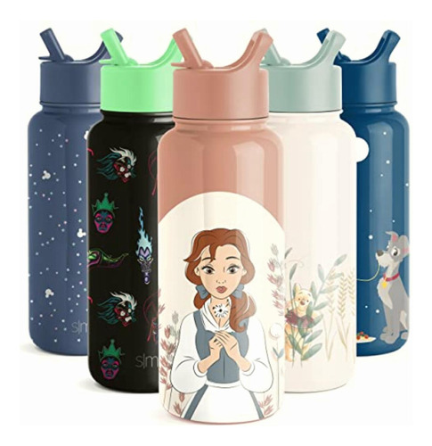 Simple Modern Disney Princess Water Bottle With Straw Lid