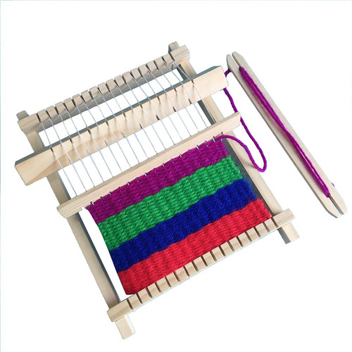 Máquina De Tricotar À Mão Weaver Diy Wooden Loom Toys Para C