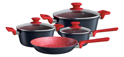 📢 Conjunto de Panelas Euro Home Colorstone Antiaderente 4 Peças + Frete Grátis