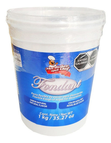 Fondant Azul Rey Mabaker Sabor Natural O Nata Coco 1kg