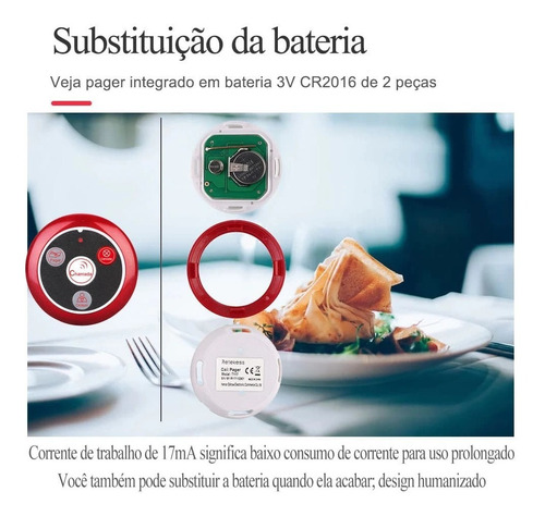 Kit Chama Garçom Moderno 15 Pagers Em Português / 4 Relógios