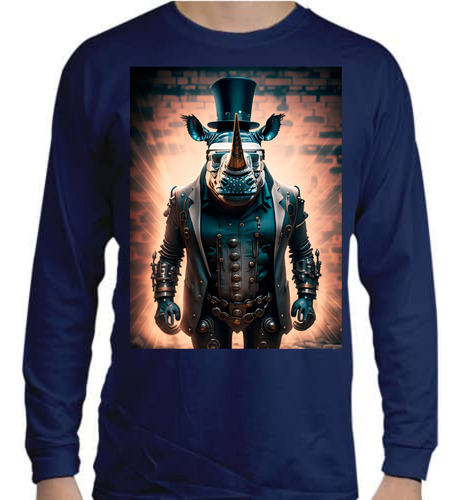 Playera Rinoceronte - Robot - Animales - Manga Larga - 02