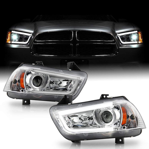 Para Modelo Hid Dodge Charger Led Drl Tube Cromado 2011-2