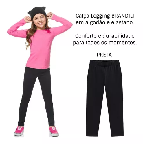 Calça Legging Infantil Menina em Molecotton Básica