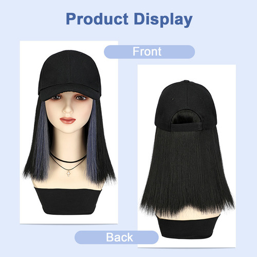 Y Pelucas Con Contorno De Gorro Para Mujer, Pelo Liso, Alto