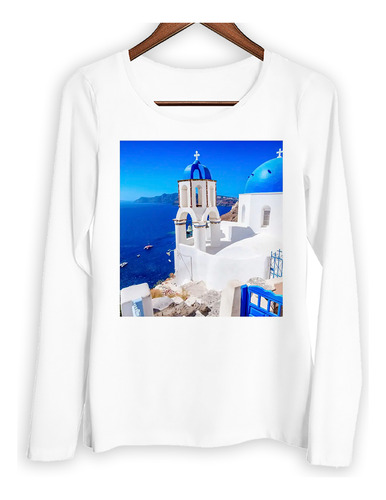 Remera Mujer Ml Grecia Santorini Paisaje Viajes Mundo M4