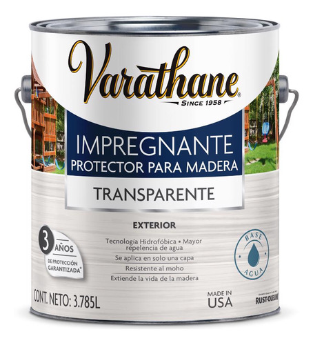 Impregnante Protector Base Agua Brillante Varathane 3,785 L