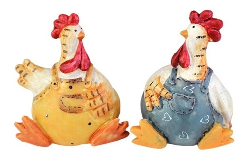 Adorno De Figuras De Gallinas De Gallo De Jardín De Pare [u]