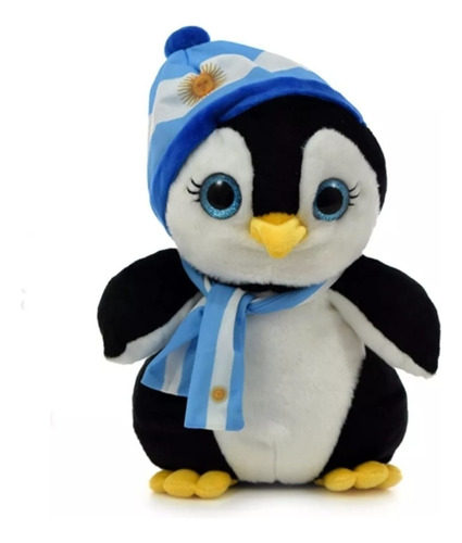 Pinguino De Peluche 45 Cm Con Bufanda Y Gorro Argentina