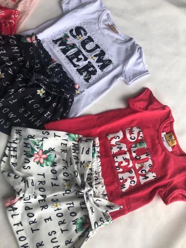 Imagem 4 de 6 de Conjunto Verão Menina Blusa+short - (2 Peçs)