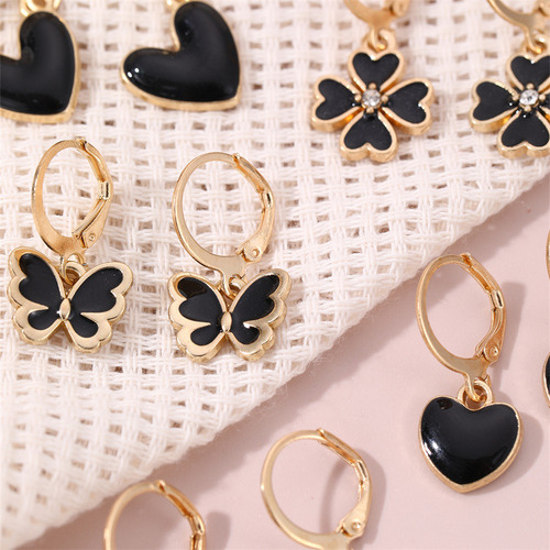 5 Pares Aretes Pequeñosde Mujer Pendientes Colgantes Chicas