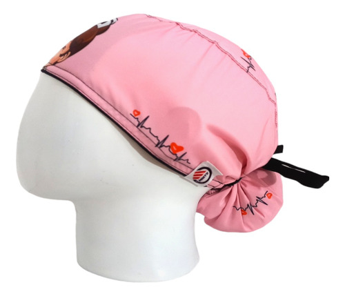 Gorro Quirúrgico Enfermera Rosa  Antifluido + Lanyard 