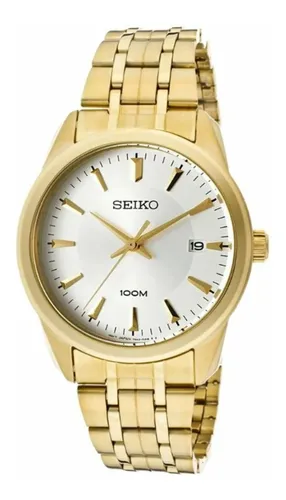 Reloj Seiko Sgeg12 Hombre Dorado Sumergible Acero Garantía