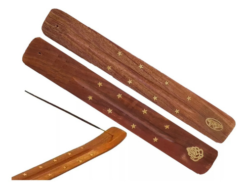 2 Pzs Tablitas Porta Incienso Madera Meditación Yoga Relax