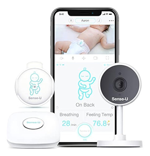 Monitor De Respiración Para Bebés Sense-u Con Cámara Y Audio