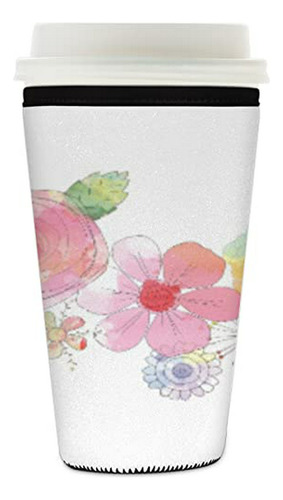  Sleeves Para Café Con Diseño Floral Compatible Con Tazas De