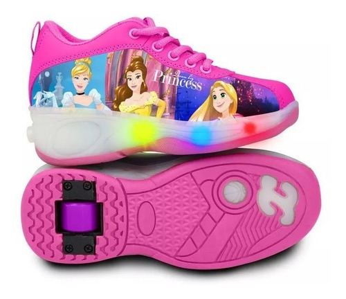 TĂȘnis Meninas Princesas Da Disney Com Luzes E Rodinhas - Dtc
