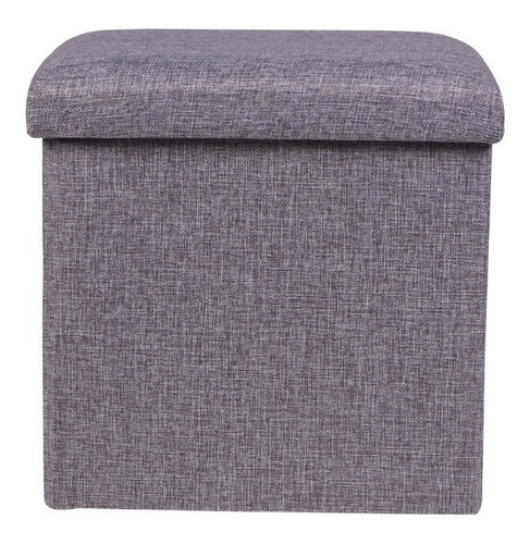Puff Baul Begônia Cubo Organizador Plegable Gris
