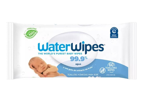 Toallas Humedas Water Wipes 60 Toallitas (99,9% Agua)