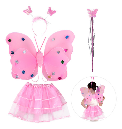 Disfraz De Mariposa Morada Para Niña, Vestido De Hada