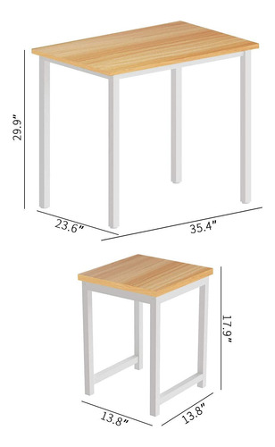 Juego De 2 Mesas De Comedor Pequeñas Para 2 Y Taburetes Mode