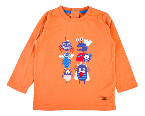 Polo M/l  Bebe Niño Naranjo