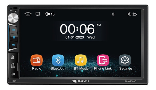 Stereo Blauline Bcm750 Pantalla Carplay Android Auto  7 