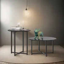 Comprar Combo Living Conjunto Mesa De Centro + Mesa Lateral  Living