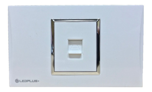 Toma Rj11 Telefono Empotrar Moderno Blanco Cromo Led Plus