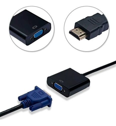 Adaptador Hdmi A Vga Con Cable De Audio Nuevo Tienda