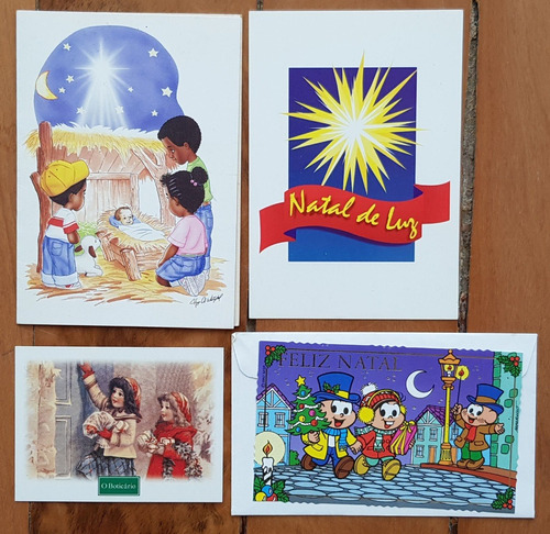 4 Cartões De Natal Antigos Diversos 