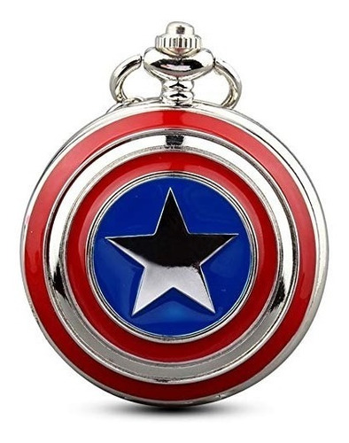 Reloj De Bolsillo Capitán América Marvel Civil War Avengers