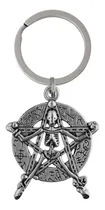 Comprar Llavero Gótico Goth Punk Dije Pentagrama Wicca Esqueleto  Plateado Sello Baphomet Cabra