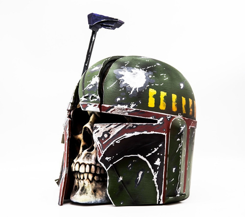 Imagen 6 de 6 de Figura Impresa En 3d Star Wars Casco Boba Fett Excelente