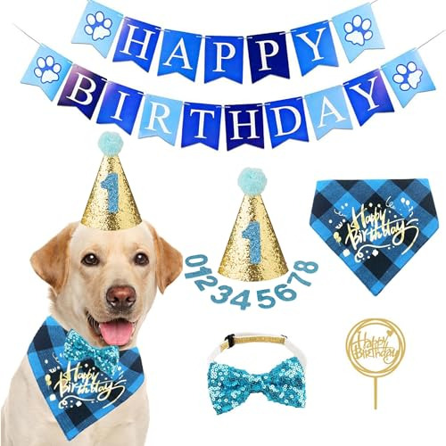 Adoggygo Bandana Para Perro De Cumpleaños  Suministros P