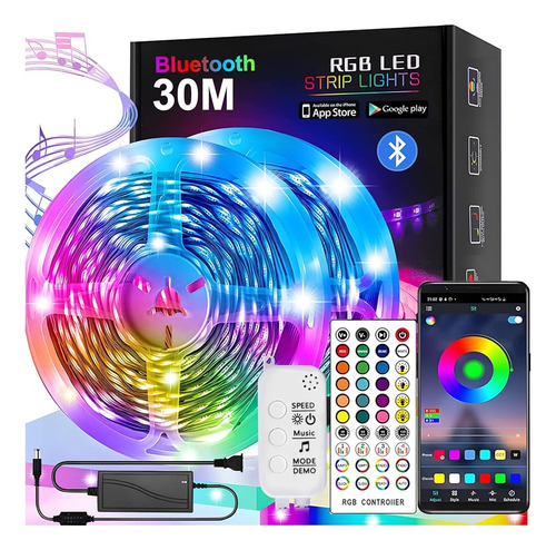 Tira De Luces Led Rgb 10m Bluetooth App Control Música Ritmo