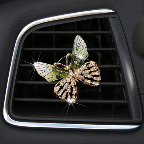Clip Decorativo Con Diseño De Mariposa Brillante Para Automó